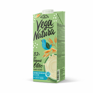 Напиток овсяный Родной овес Vega Natura мдж 3,2% 1 л